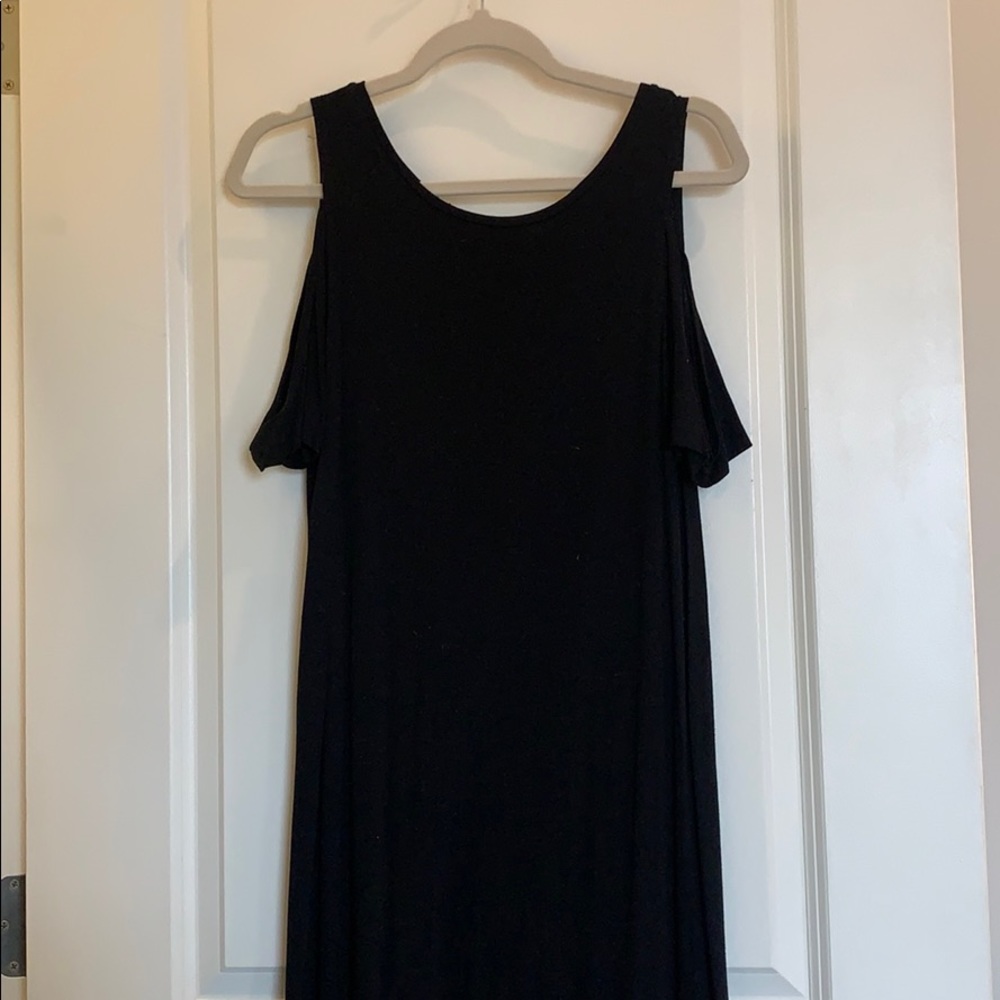 Zara black mini dress with cut out shoulderss